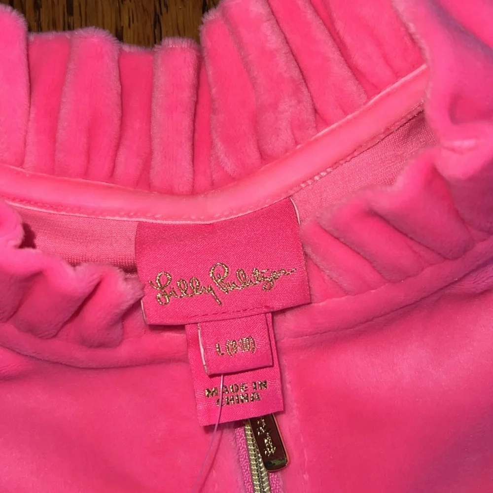 Lilly Pulitzer velour track suit (Jayla top Large, maia legging bottom medium)